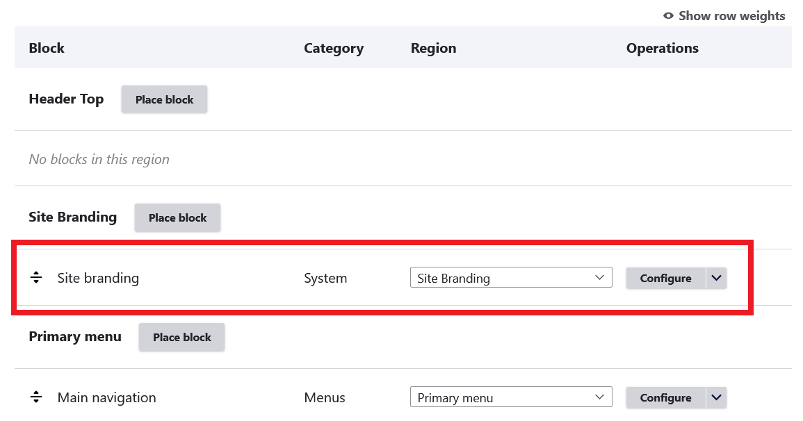 block region for logo